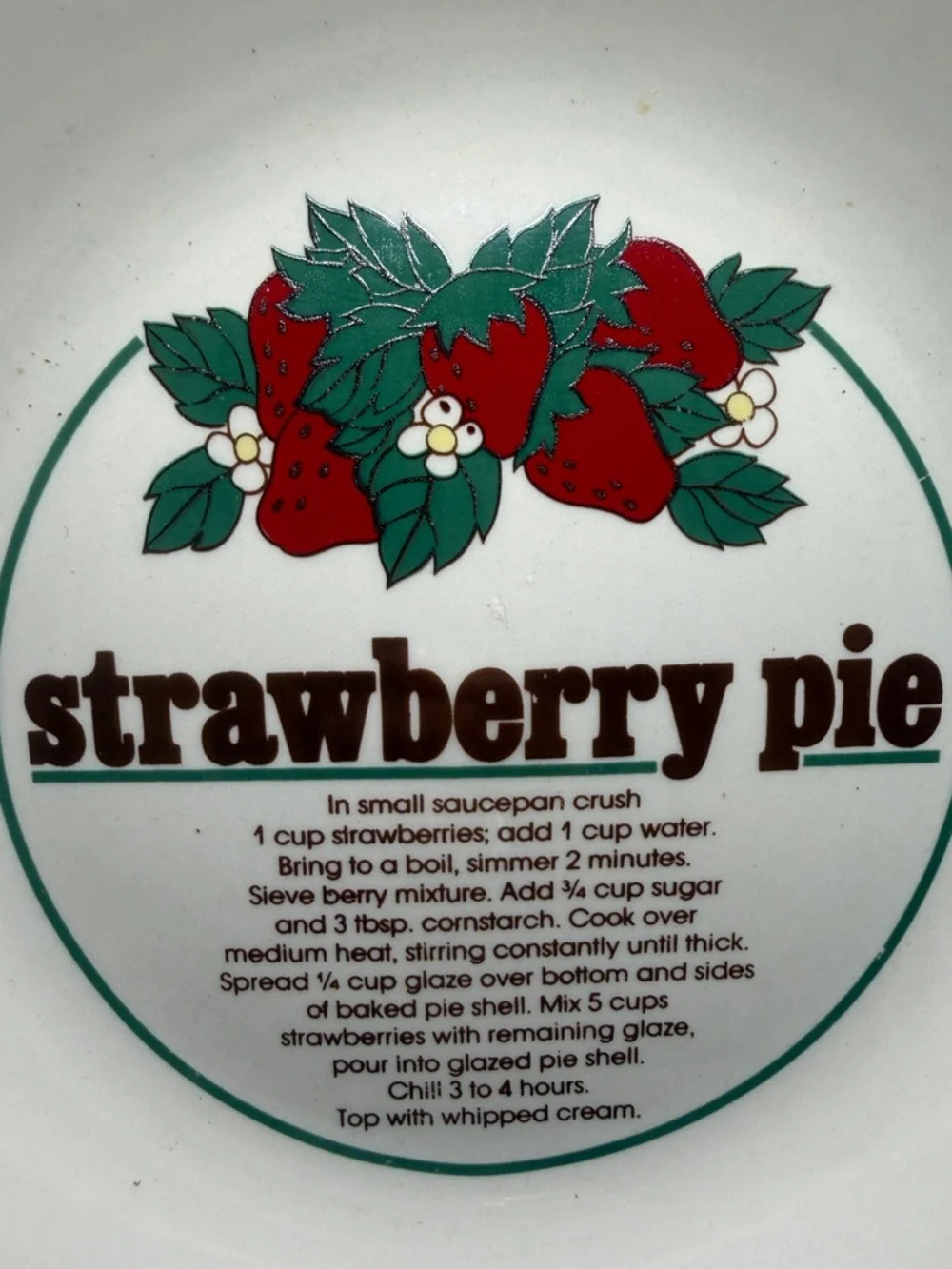 Mount Clemens Pottery Vintage Strawberry Pie Baking Serving Dish Kitchenware